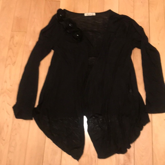 3/$10 Sushi Flowers Sheer Cardigan - Picture 1 of 10